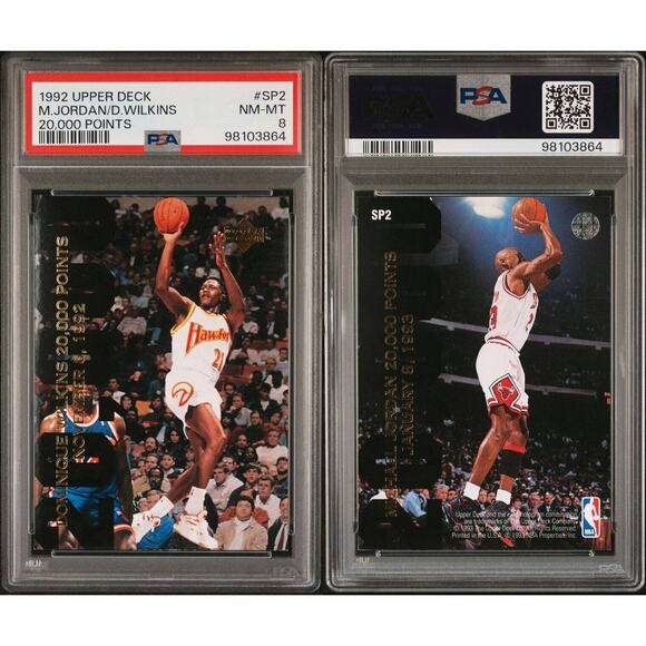 1992 Upper Deck Michael Jordan #SP2 PSA 8 NM-MT Near Mint Chicago Bulls Card - Picture 1 of 3
